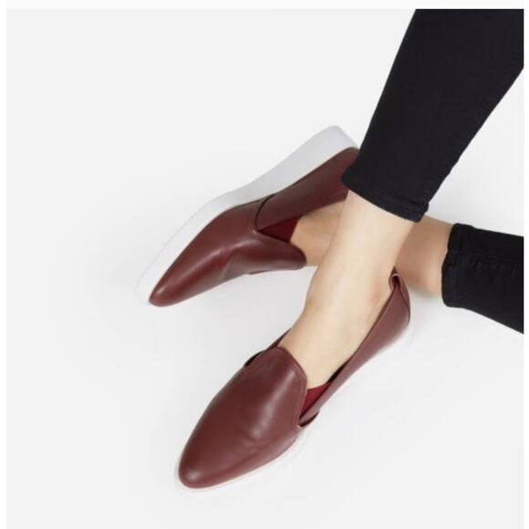 Everlane Street Shoe Modern Leather Almond Toe Loafer Shoes Oxblood Red Womens 9 - Picture 1 of 12